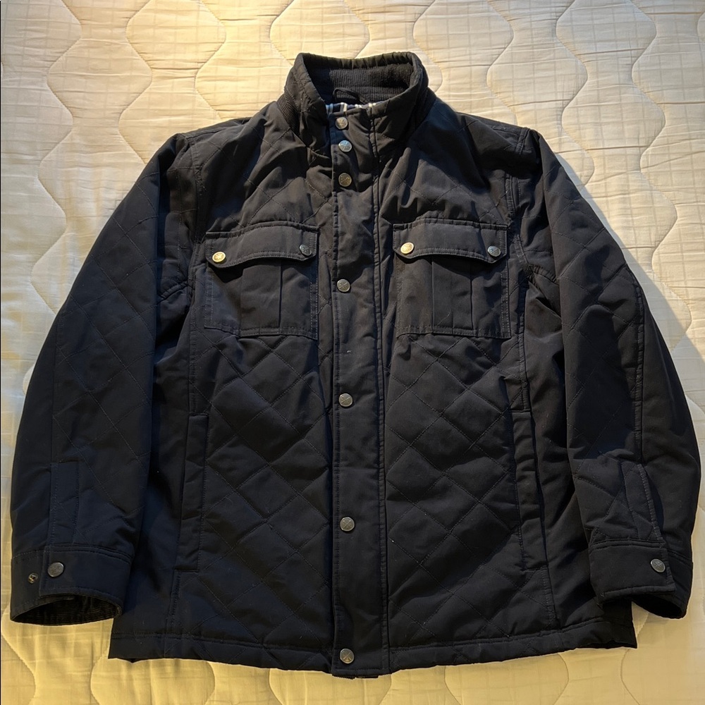 Crew Clothing Company Men's Quilted Jacket — Navy — Large